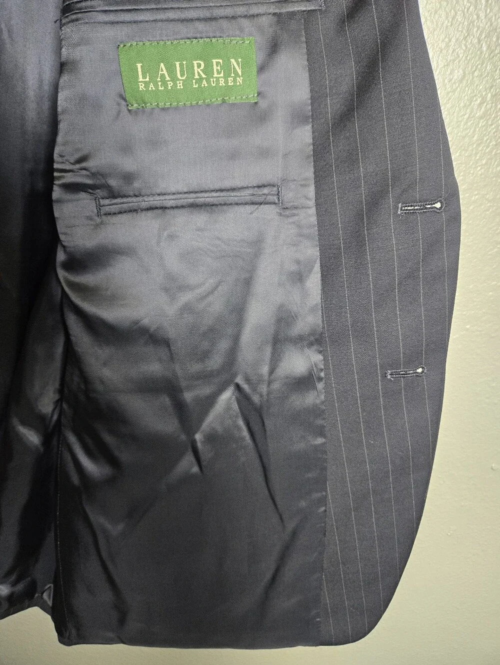 Lauren Ralph Lauren Dark Grey 100% Wool Suit Blazer Size 46S